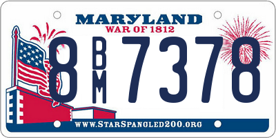 MD license plate 8BM7378