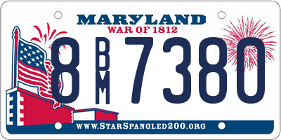 MD license plate 8BM7380