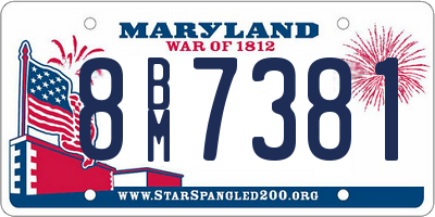 MD license plate 8BM7381