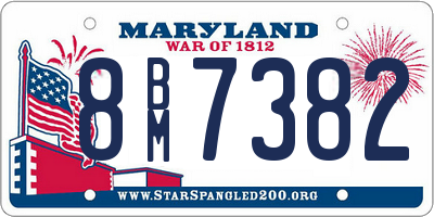 MD license plate 8BM7382