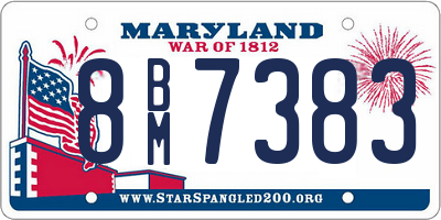 MD license plate 8BM7383