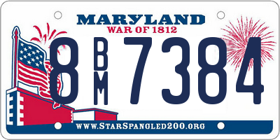 MD license plate 8BM7384