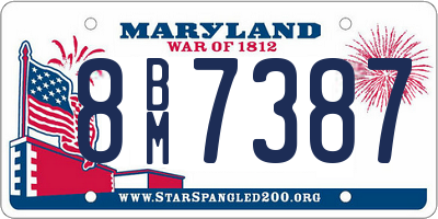 MD license plate 8BM7387