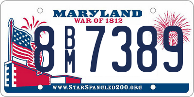 MD license plate 8BM7389