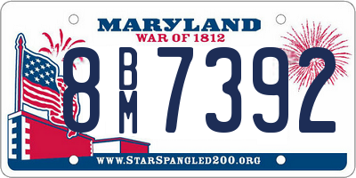 MD license plate 8BM7392