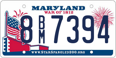 MD license plate 8BM7394