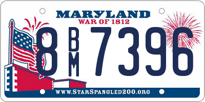 MD license plate 8BM7396