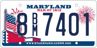 MD license plate 8BM7401