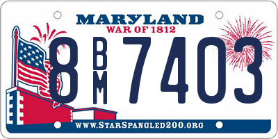 MD license plate 8BM7403