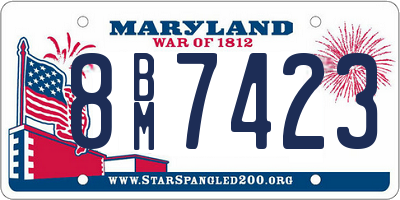 MD license plate 8BM7423