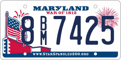 MD license plate 8BM7425