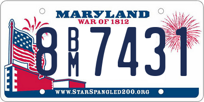 MD license plate 8BM7431