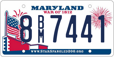 MD license plate 8BM7441