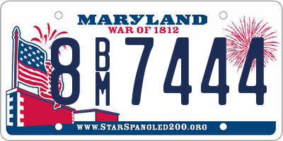 MD license plate 8BM7444