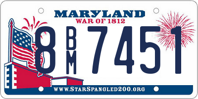 MD license plate 8BM7451