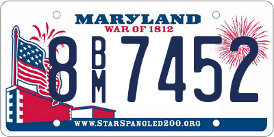 MD license plate 8BM7452