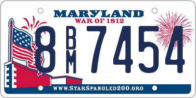 MD license plate 8BM7454