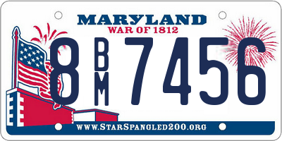 MD license plate 8BM7456