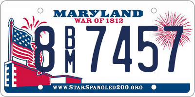 MD license plate 8BM7457