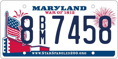 MD license plate 8BM7458