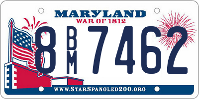 MD license plate 8BM7462