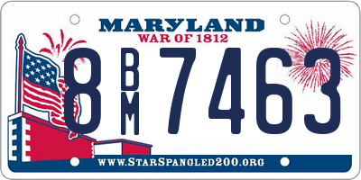 MD license plate 8BM7463