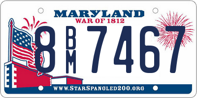 MD license plate 8BM7467