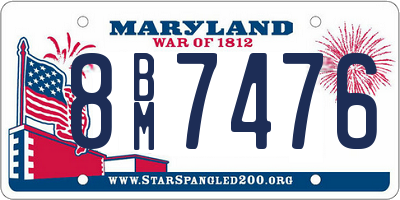 MD license plate 8BM7476