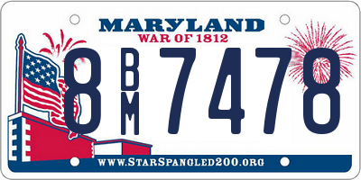 MD license plate 8BM7478