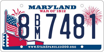 MD license plate 8BM7481