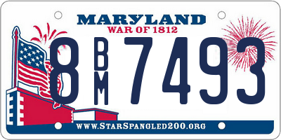 MD license plate 8BM7493