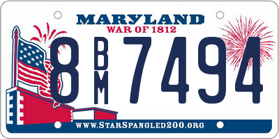 MD license plate 8BM7494