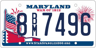 MD license plate 8BM7496