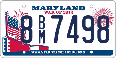 MD license plate 8BM7498