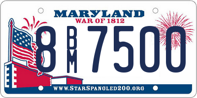 MD license plate 8BM7500