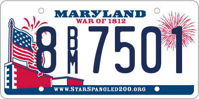 MD license plate 8BM7501