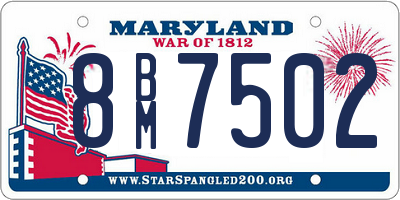 MD license plate 8BM7502