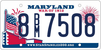 MD license plate 8BM7508