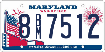 MD license plate 8BM7512