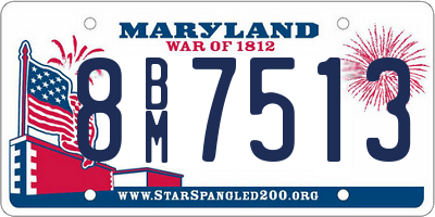 MD license plate 8BM7513