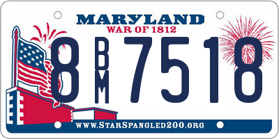 MD license plate 8BM7518