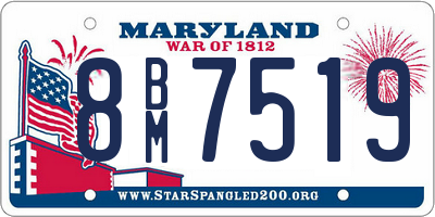 MD license plate 8BM7519