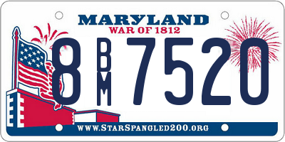 MD license plate 8BM7520