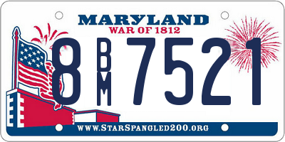 MD license plate 8BM7521