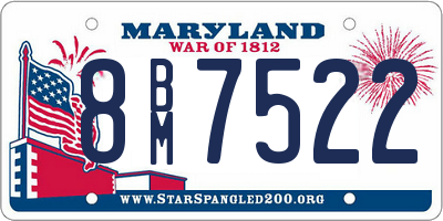 MD license plate 8BM7522