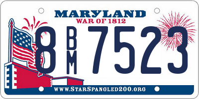 MD license plate 8BM7523