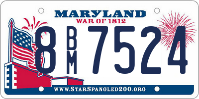 MD license plate 8BM7524