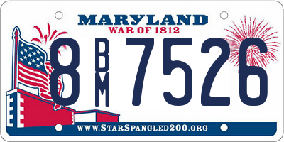 MD license plate 8BM7526