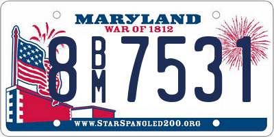 MD license plate 8BM7531