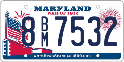 MD license plate 8BM7532